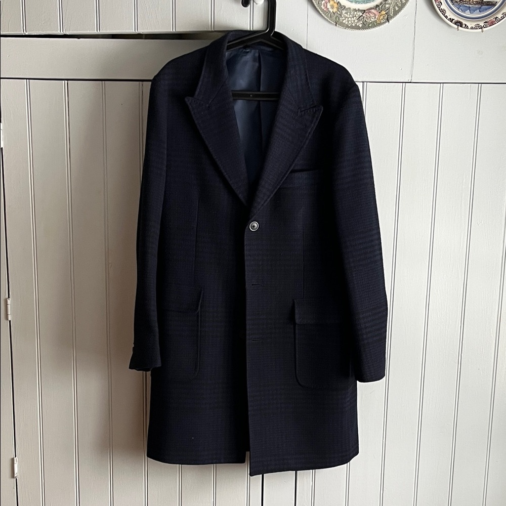 Italian Navy and Black WoolTopcoat